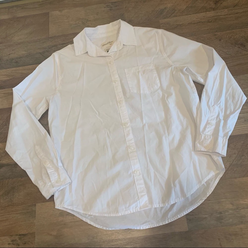 Universal Thread White Button Down Work Blouse Top - image 1